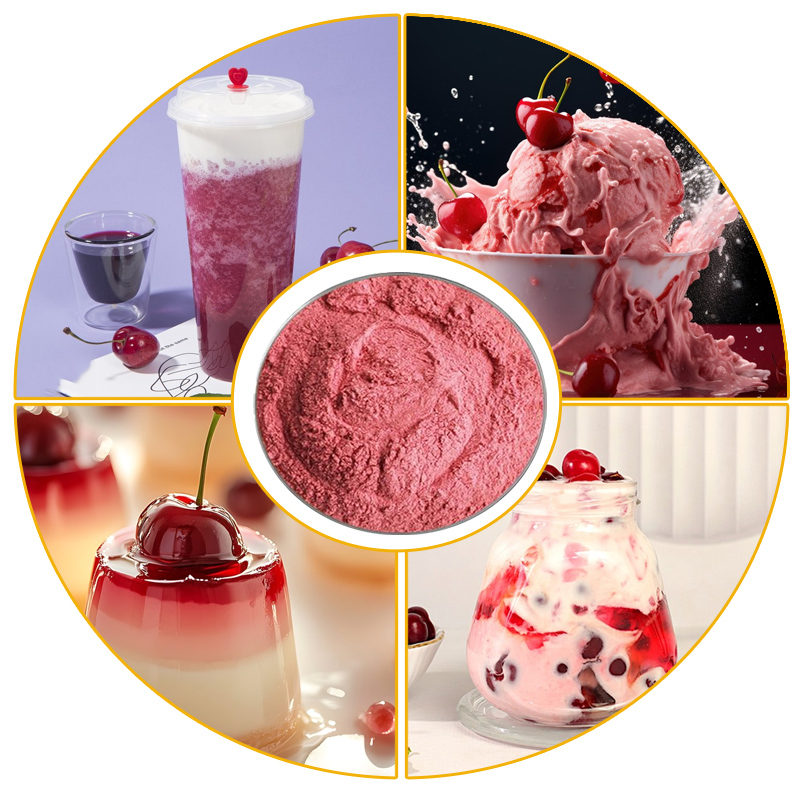 Baisfu Hot Selling High Quality Light pink Powder Natural Acerola Cherry Extract Cherry Juice Freeze Dried Cherry Powder use in beverage and baked food