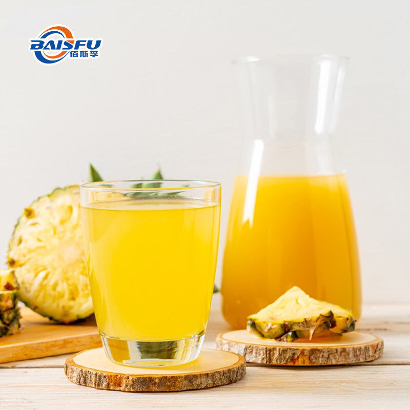 Pineapple Juice Flavor Developed exclusively for water based juice drink systems with a high water soluble clear formula it accurately reproduces the fresh  juicy sour-sweet 
